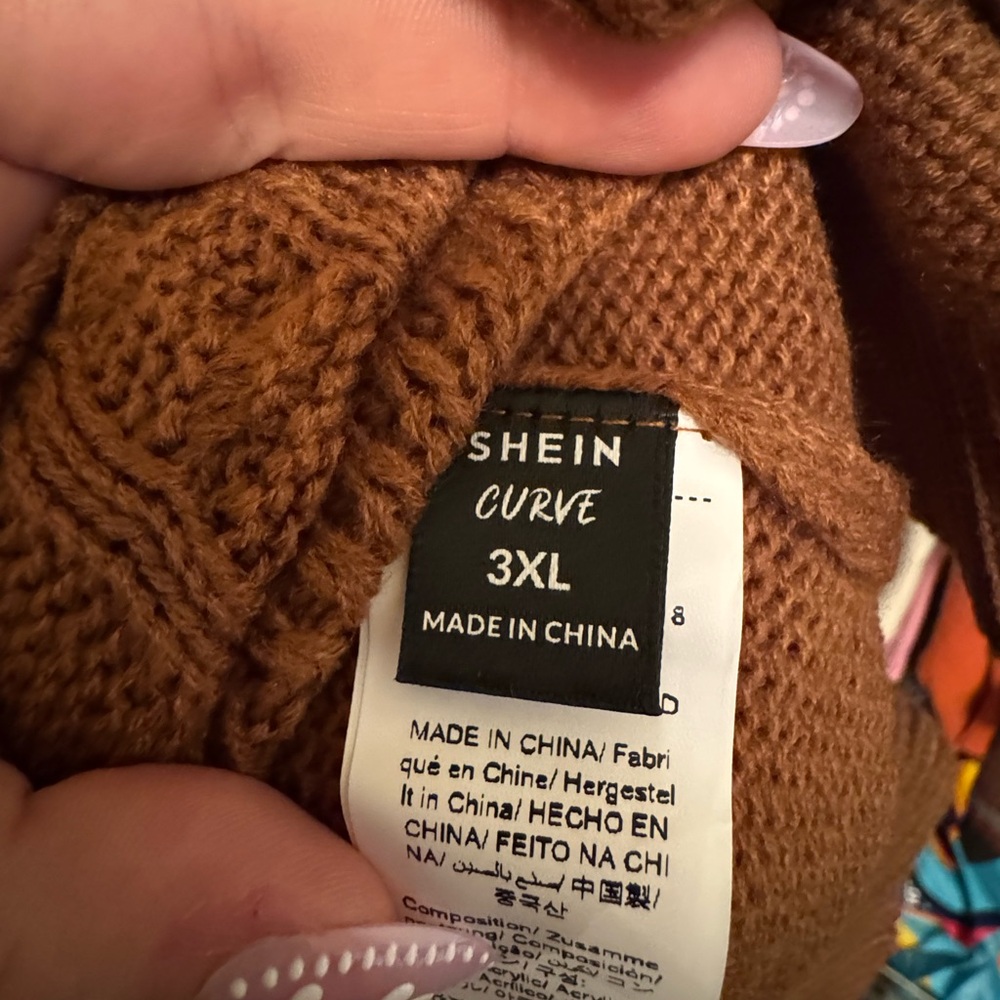 Women’s Plus Size Rust Orange Cable Knit Sweater - Size 3X - Picture 2 of 3